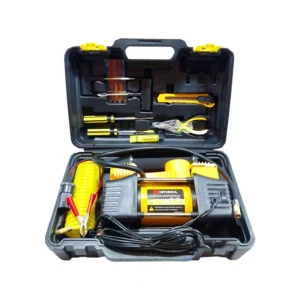 کمپرسور باد یا پمپ باد فندکی دو سیلندر اینتیمکس با لوازم کامل پنچرگیری